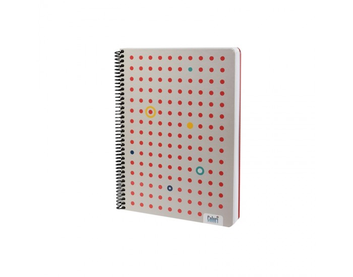 Colori Тетрадка, A4, широки редове, 4 теми, офсетова хартия, спирала, твърда корица, 200 листа Colori Тетрадка, A4, широки редове, 4 теми, офсетова хартия, спирала, твърда корица, 200 листа