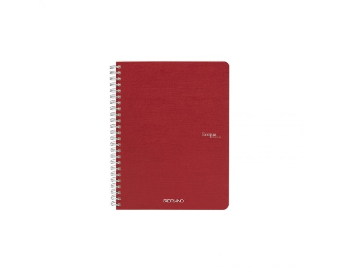 Fabriano Тетрадка Ecoqua, A4, картонена корица, със спирала, 70 листа, череша Fabriano Тетрадка Ecoqua, A4, картонена корица, със спирала, 70 листа, череша