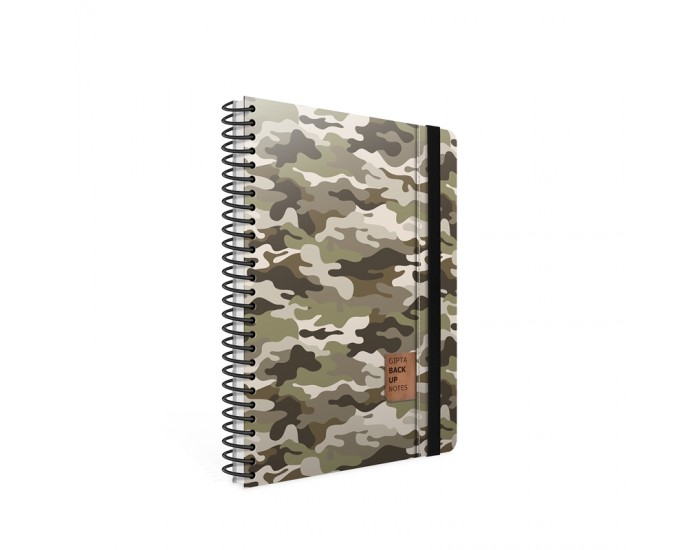 Gipta Тетрадка Backup, кремава хартия, широки редове, картонена корица, със спирала, с ластик, 17 х 24 cm, 120 листа Gipta Тетрадка Backup, кремава хартия, широки редове, картонена корица, със спирала, с ластик, 17 х 24 cm, 120 листа