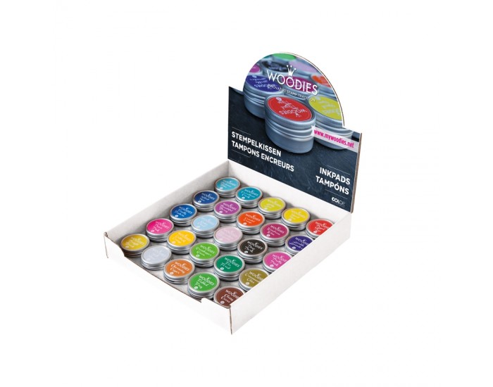 Colop Дисплей Woodies, с тампони за Коледа, 25 броя, асорти