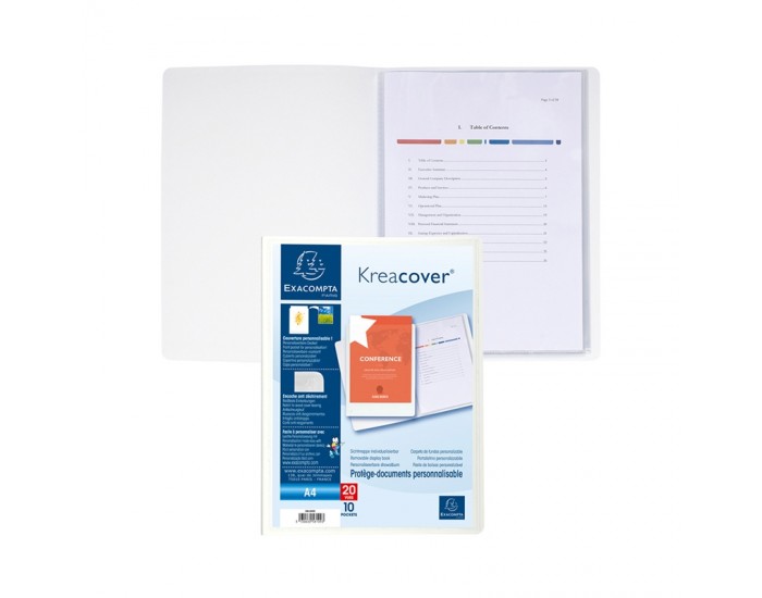Exacompta Папка Keracover, PP, с 10 джоба, бяла Exacompta Папка Keracover, PP, с 10 джоба, бяла
