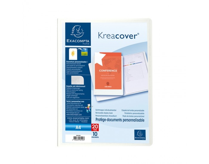 Exacompta Папка Keracover, PP, с 10 джоба, бяла Exacompta Папка Keracover, PP, с 10 джоба, бяла