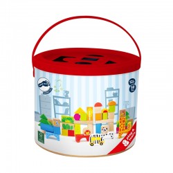 Small Foot Конструктор Зоопарк, дървен, 50 части - Small Foot