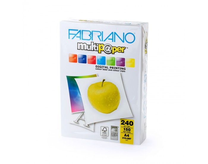 Fabriano Копирен картон Multipaper, A4, 240 g/m2, гланц, 150 листа Fabriano Копирен картон Multipaper, A4, 240 g/m2, гланц, 150 листа