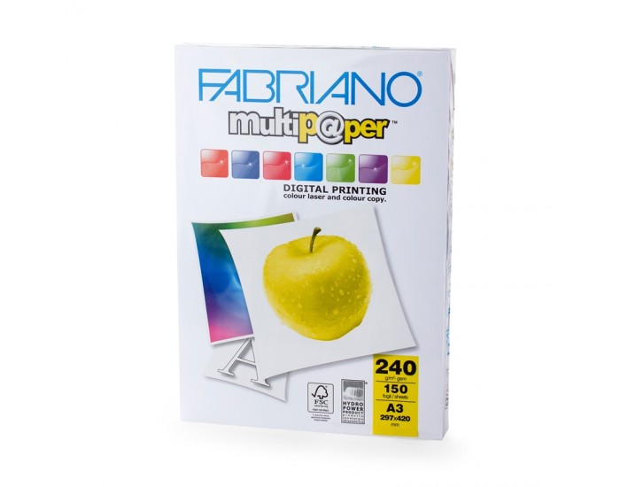 Fabriano Копирен картон Multipaper, A3, 240 g/m2, гланц, 150 листа