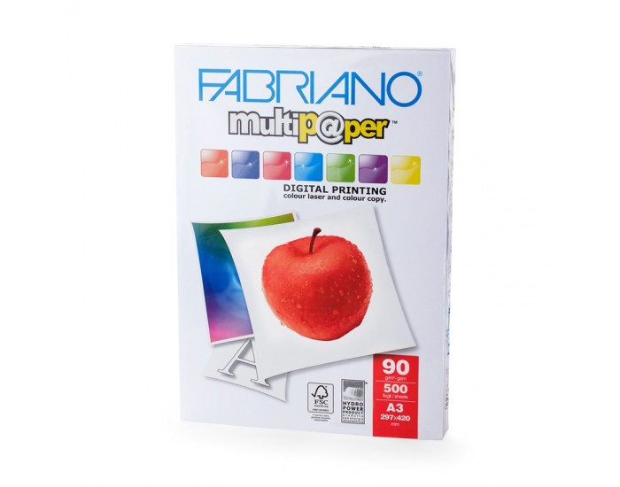 Fabriano Копирна хартия Multipaper, A3, 90 g/m2, гланц, 500 листа Fabriano Копирна хартия Multipaper, A3, 90 g/m2, гланц, 500 листа