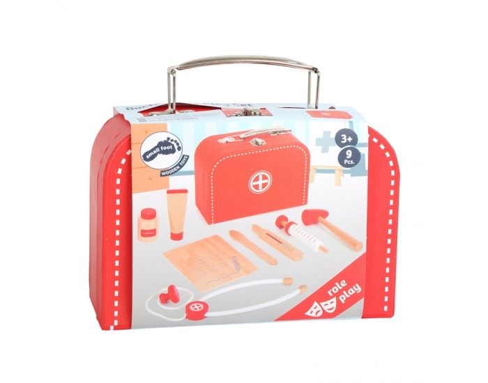 Small Foot Комплект за игра Докторско куфарче, дървено, 9 части Small Foot Комплект за игра Докторско куфарче, дървено, 9 части