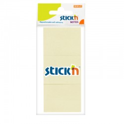 Stick'n Самозалепващи листчета, 38 x 51 mm, пастелни, жълти, 100 листа, 3 броя - Самозалепващи ленти и фолио