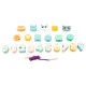 Small Foot Игра за нанизване Животни и числа, в пастелни цветове, 22 части Small Foot Игра за нанизване Животни и числа, в пастелни цветове, 22 части