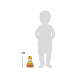 Small Foot Кула Тигър, с форми за нанизване, дървени - Small Foot