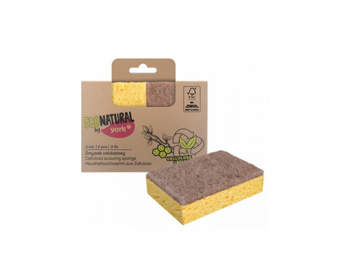 York Домакинска гъба Eco Natural, без канал, целулоза, 2 броя York Домакинска гъба Eco Natural, без канал, целулоза, 2 броя