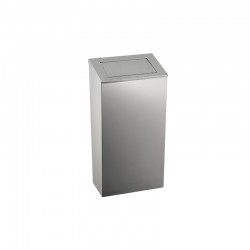 Dayco Кош за отпадъци, с натискащ се капак, метален, 21.5 х 30 х 40 cm, 25 L, инокс - Dayco