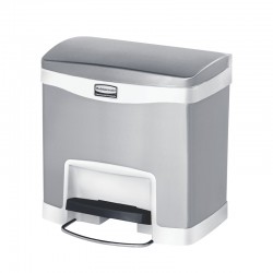 Rubbermaid Кош Slim Jim Front, метален, 15 L, бял - RUBBERMAID