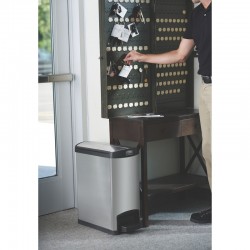 Rubbermaid Кош Slim Jim End, метален, 30 L, черен - RUBBERMAID
