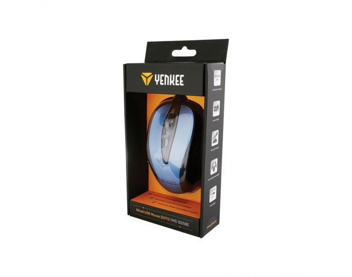Yenkee Мишка 1025BE, оптична, USB, 2400 dpi, с кабел, синя Yenkee Мишка 1025BE, оптична, USB, 2400 dpi, с кабел, синя