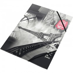 Panta Plast Папка Paris Collection, PP, с ластик, с 3 капака, A4 - Panta Plast