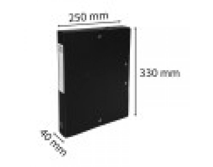 Exacompta Бокс с ластик, A4, PP, 4 cm, черен Exacompta Бокс с ластик, A4, PP, 4 cm, черен