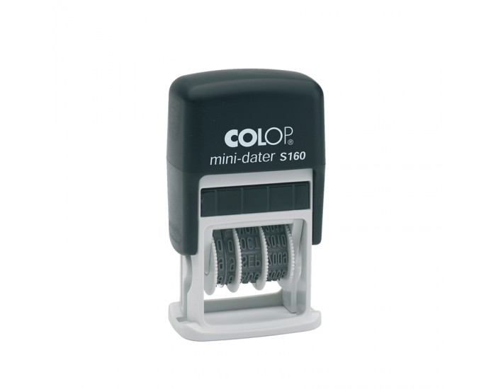 Colop Датник S160/4, с клише и букви, 4 mm, черен