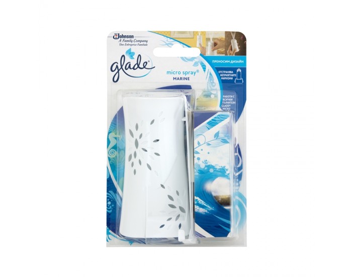 Glade Ароматизатор microspray, спрей, океан, с включен пълнител, 10 ml Glade Ароматизатор microspray, спрей, океан, с включен пълнител, 10 ml