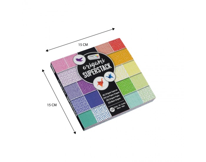 Grafix Хартия Оригами, 15 х 15 cm, 70 g/m2, 180 листа Grafix Хартия Оригами, 15 х 15 cm, 70 g/m2, 180 листа