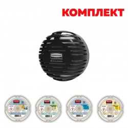 Rubbermaid Диспенсър за ароматизатор TCell 2.0, черен, с включени 4 пълнителя Marine Fresh - RUBBERMAID