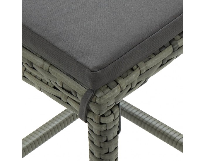 Sonata H Бар табуретки с възглавници, 2 бр, полиратан, сиви Sonata H Бар табуретки с възглавници, 2 бр, полиратан, сиви