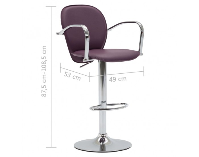 Sonata H Бар табуретки с подлакътници, 2 бр, лилави, изкуствена кожа