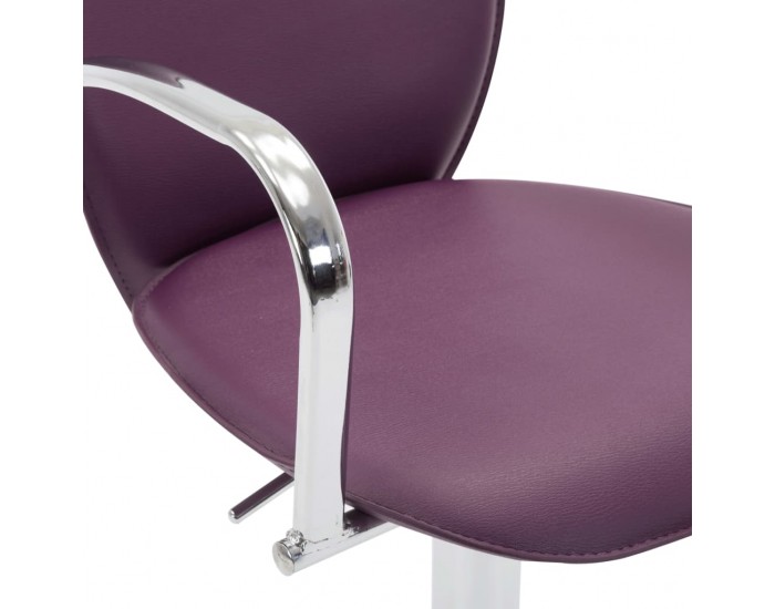 Sonata H Бар табуретки с подлакътници, 2 бр, лилави, изкуствена кожа