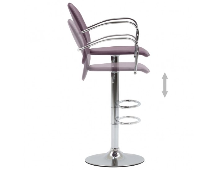 Sonata H Бар табуретки с подлакътници, 2 бр, лилави, изкуствена кожа