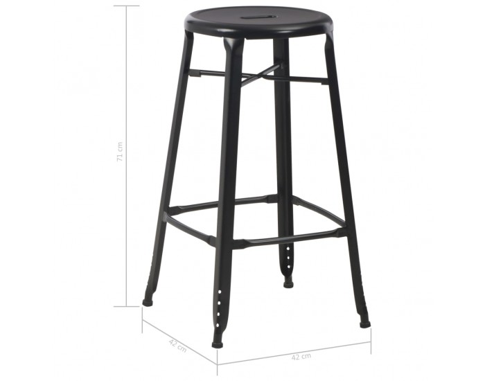 Sonata H Бар столове, 2 бр, черни, стомана Sonata H Бар столове, 2 бр, черни, стомана