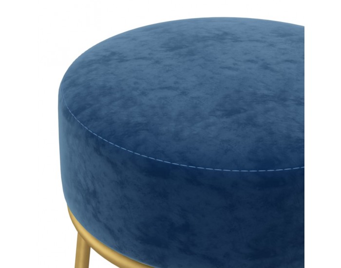 Sonata H Кръгъл хокер, син, кадифе