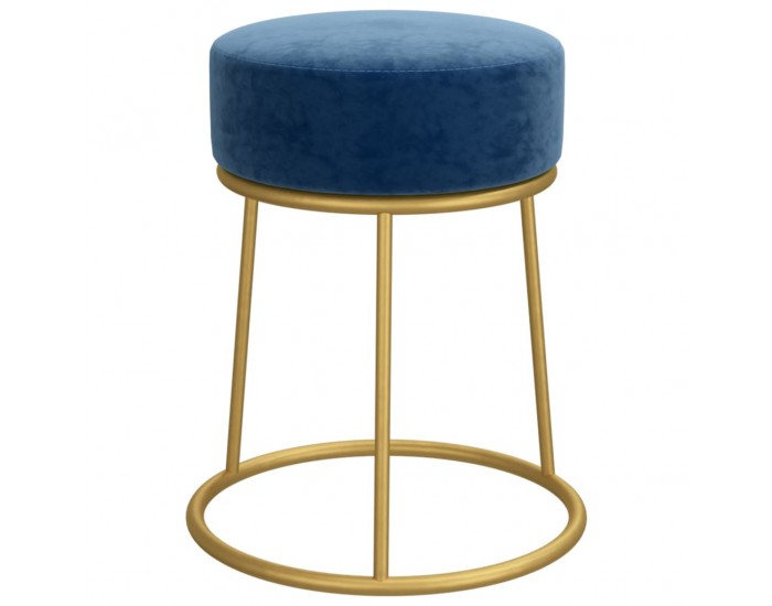 Sonata H Кръгъл хокер, син, кадифе