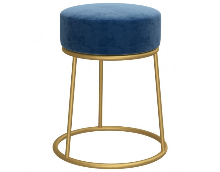 Sonata H Кръгъл хокер, син, кадифе