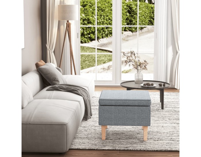 Sonata H Табуретка с дървени крака, светлосива, текстил Sonata H Табуретка с дървени крака, светлосива, текстил