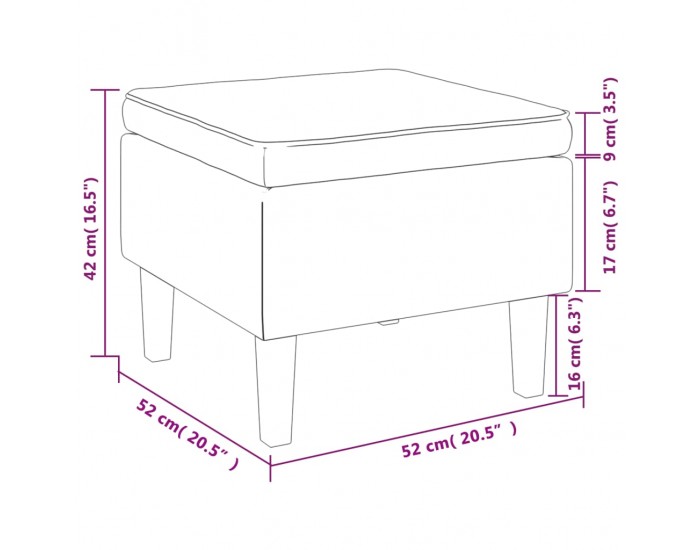 Sonata H Табуретка с дървени крака, тъмносива, текстил