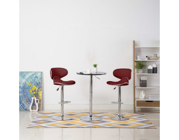 323649 Sonata H Bar Stools 2 pcs Wine Red Faux Leather 323649 Sonata H Bar Stools 2 pcs Wine Red Faux Leather