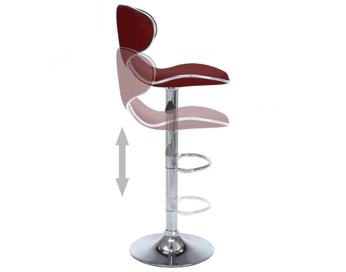 323649 Sonata H Bar Stools 2 pcs Wine Red Faux Leather 323649 Sonata H Bar Stools 2 pcs Wine Red Faux Leather