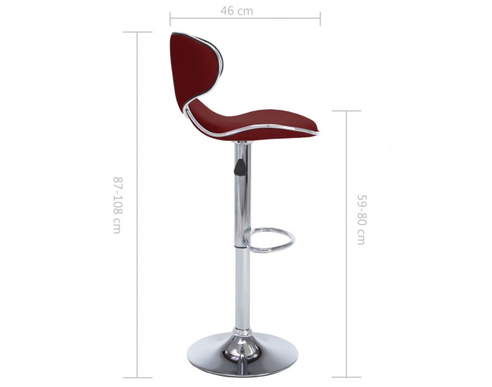 323649 Sonata H Bar Stools 2 pcs Wine Red Faux Leather 323649 Sonata H Bar Stools 2 pcs Wine Red Faux Leather