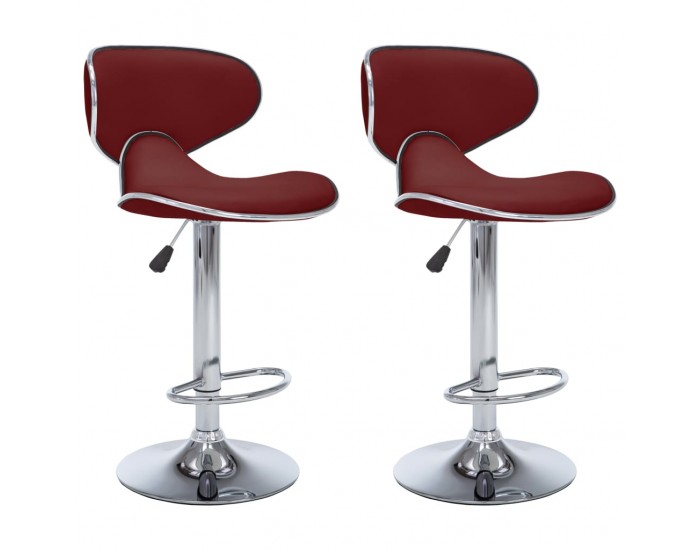 323649 Sonata H Bar Stools 2 pcs Wine Red Faux Leather 323649 Sonata H Bar Stools 2 pcs Wine Red Faux Leather