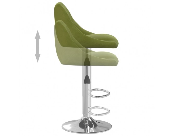 Sonata H Бар табуретка, светлозелена, кадифе