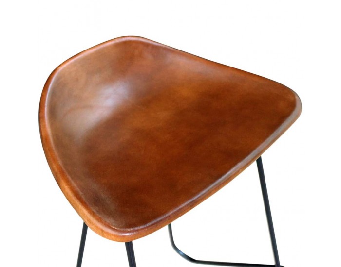 Sonata H Бар столове, 4 бр, естествена кожа, кафяви