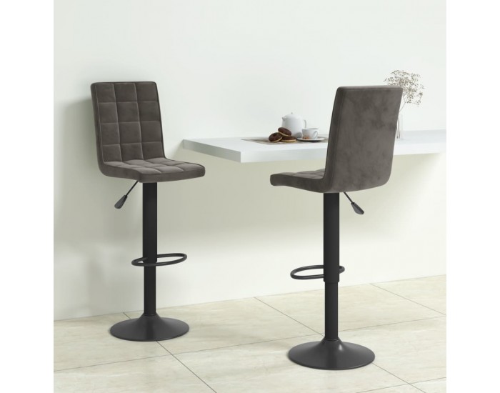 Sonata H Бар табуретки, 2 бр, тъмносиви, кадифе Sonata H Бар табуретки, 2 бр, тъмносиви, кадифе