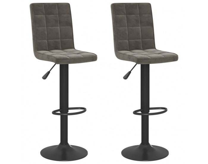 Sonata H Бар табуретки, 2 бр, тъмносиви, кадифе Sonata H Бар табуретки, 2 бр, тъмносиви, кадифе
