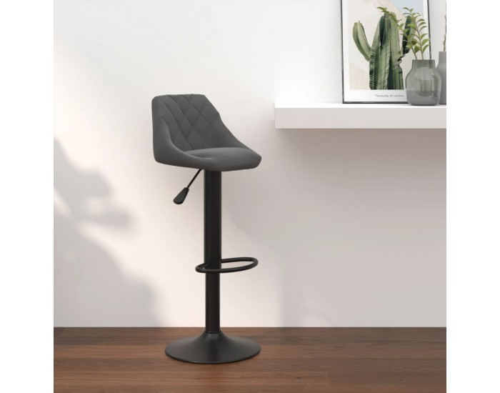 Sonata H Бар табуретка, тъмносива, кадифе