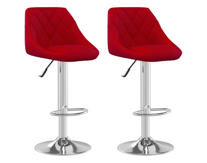 Sonata H Бар табуретки, 2 бр, виненочервени, кадифе Sonata H Бар табуретки, 2 бр, виненочервени, кадифе