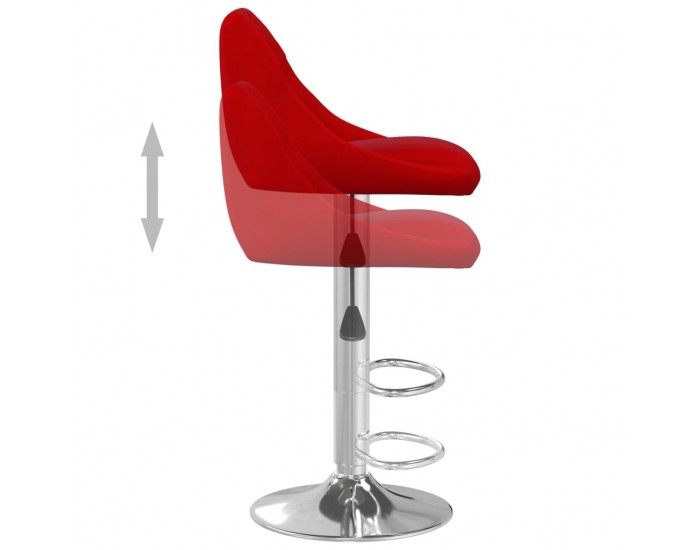 Sonata H Бар табуретки, 2 бр, виненочервени, кадифе Sonata H Бар табуретки, 2 бр, виненочервени, кадифе