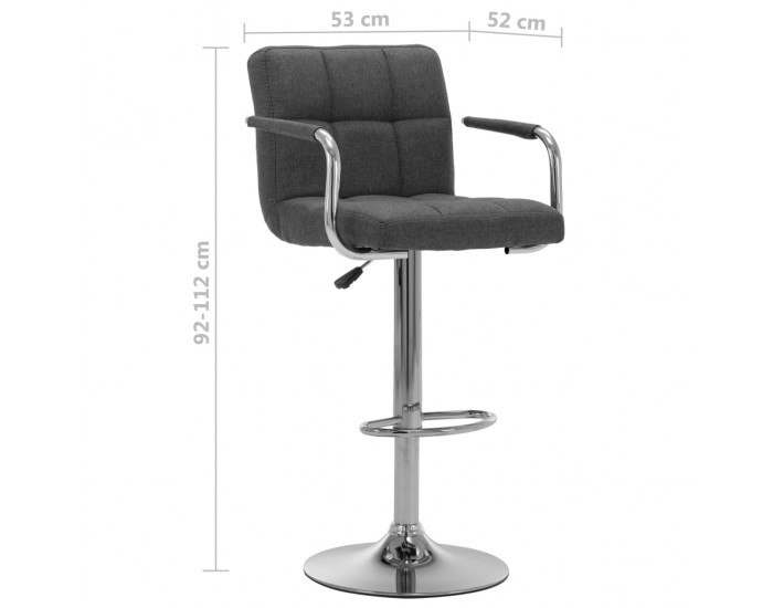 Sonata H Бар стол, тъмносив, текстил