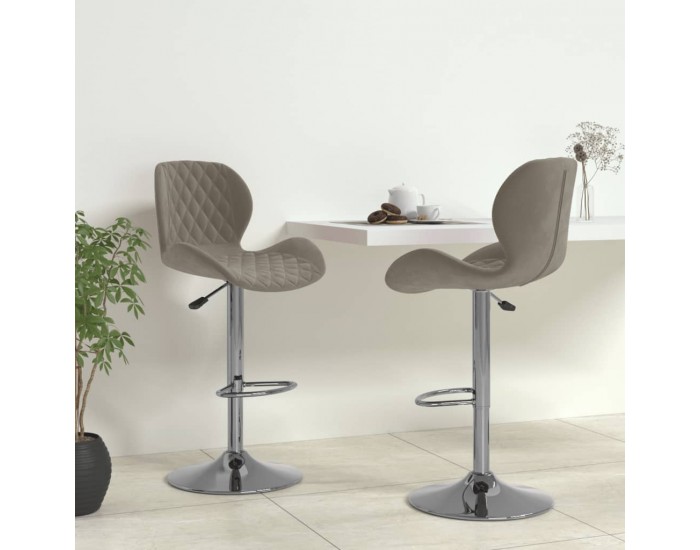Sonata H Бар табуретки, 2 бр, светлосиви, кадифе