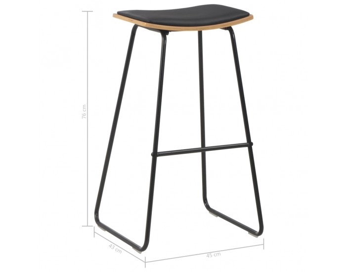 Sonata H Бар табуретки, 4 бр, черни, изкуствена кожа