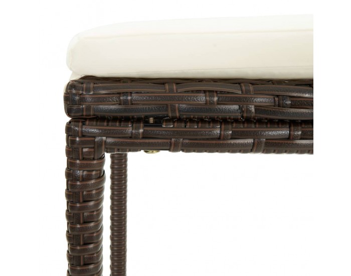 Sonata H Бар табуретки с възглавници, 3 бр, кафяв полиратан Sonata H Бар табуретки с възглавници, 3 бр, кафяв полиратан